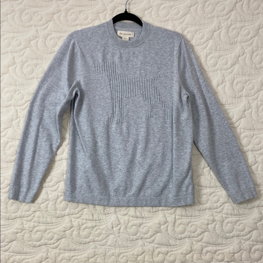 Frederik Anderson Copenhagen Cotton Dog Sweater Gray Sz Medium